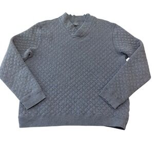 CALIBRATE Mens Quilted Pullover 100% Cotton Sweatshirt Charcoal‎ Gray Size L